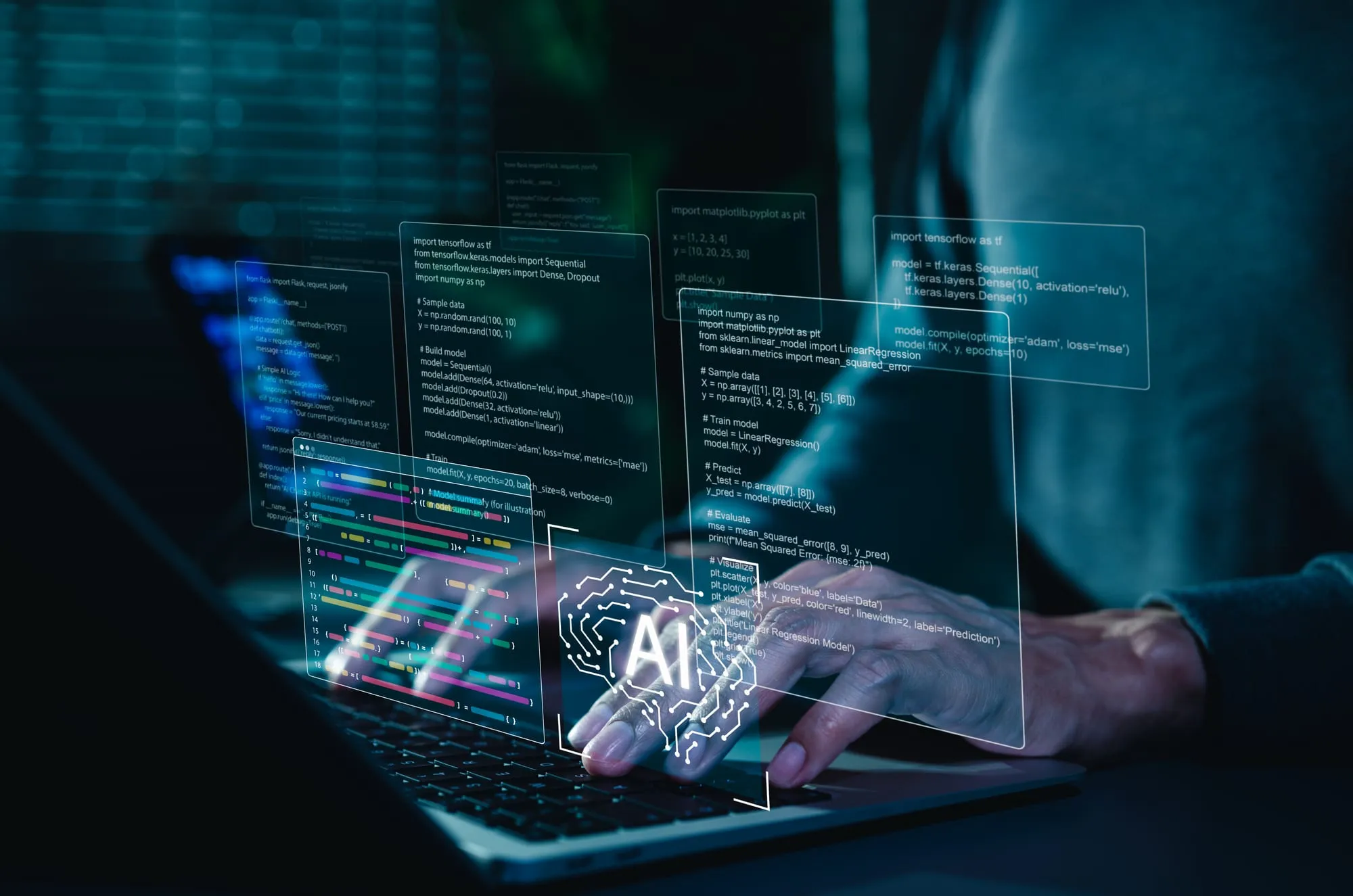 Softwareentwicklung am Laptop: Quellcode und Schnittstellen für Kassen- und Bestellsysteme